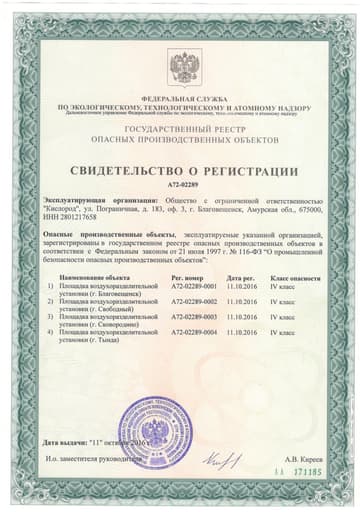 Свидетельство о регистрации